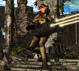 Картинка 3д графика fantasy фантазия девушка оружие