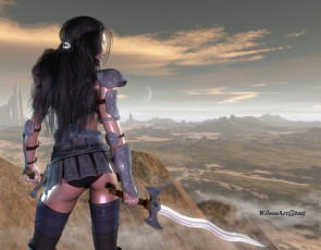 Картинка 3д графика amazon амазонки меч девушка