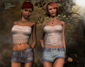 Картинка 3д графика people люди девушки