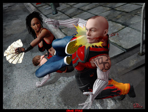 Картинка 3д графика people люди девушка драка