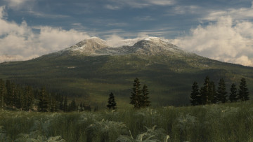 Картинка 3д графика nature landscape природа гора