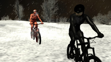 Картинка 3д графика people люди снег