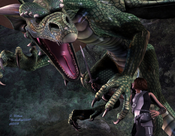 Обои картинки фото 3д, графика, fantasy, фантазия, девушка, дракон