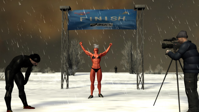 Обои картинки фото 3д, графика, people, люди, снег, победа