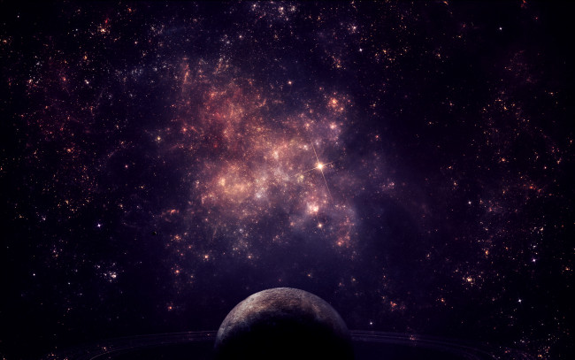 Обои картинки фото космос, арт, планета, туманность
