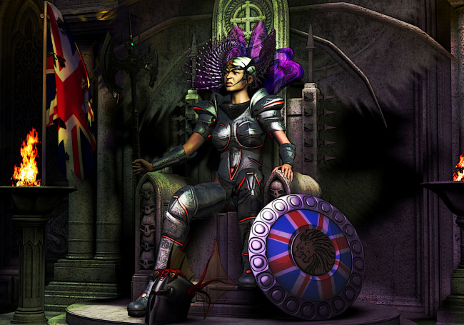 Обои картинки фото 3д, графика, amazon, амазонки, девушка, трон