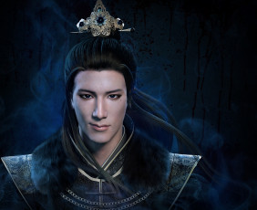 Картинка фэнтези люди парень мех ухмылка украшения азиат