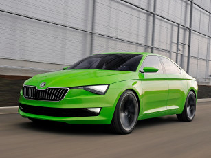Картинка автомобили skoda зеленый concept visionc