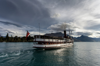 Картинка корабли пароходы горы река пароход