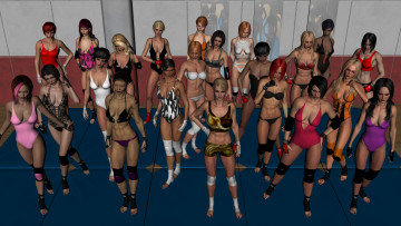 Картинка 3д+графика people+ люди реслинг взгляд девушка