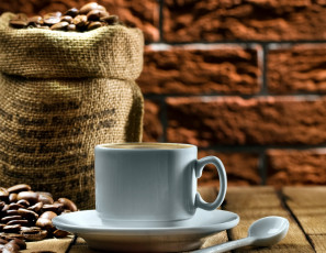 Картинка еда кофе +кофейные+зёрна мешок