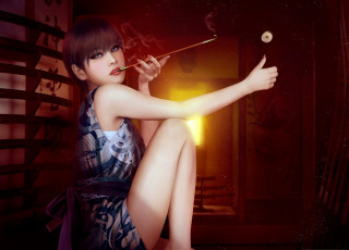 Картинка 3д+графика люди+ people сигарета фон взгляд девушка