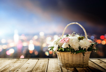 Картинка цветы букеты +композиции корзинка хризантемы гербера