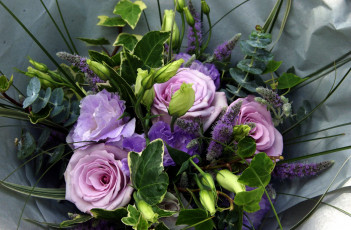 Картинка цветы букеты +композиции эустома розы