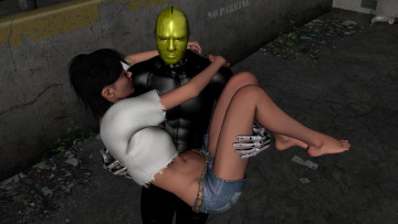 Картинка 3д+графика фантазия+ fantasy супермен фон взгляд девушка