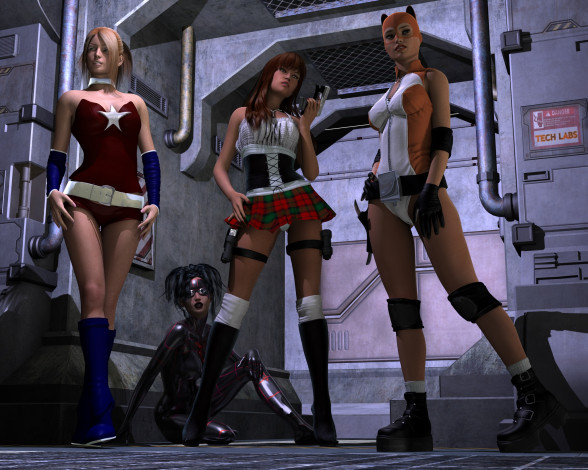 Обои картинки фото 3д графика, фантазия , fantasy, девушки, фон, взгляд