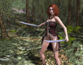 Картинка 3д+графика амазонки+ amazon девушка взгляд фон оружие