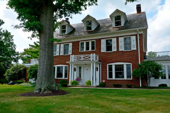 Картинка города -+здания +дома лужайка дерево дом