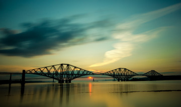 Картинка города -+мосты небо облака закат море мост