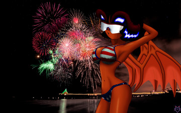 Картинка рисованное -+другое взгляд девушка kally фон демон