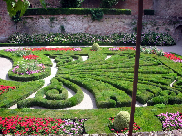 Обои картинки фото природа, парк, дизайн, ландшафтный, клумбы