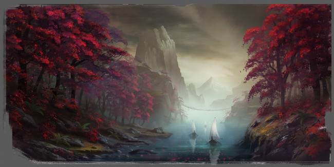 Обои картинки фото рисованное, природа