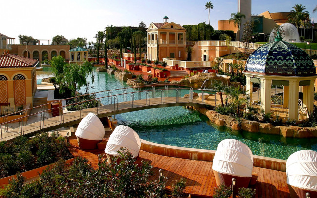 Обои картинки фото города, монако , монако, бассейн, беседка