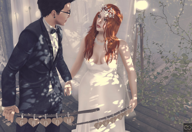 Обои картинки фото 3д графика, люди , people, девушка, парень, фон, взгляд, рыжая