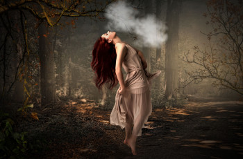 Картинка разное компьютерный+дизайн лес девушка фон