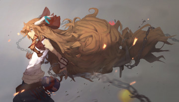 Картинка аниме touhou взгляд девушка фон