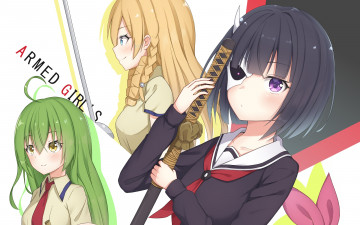 Картинка аниме busou+shoujo+machiavellianism фон девушка взгляд