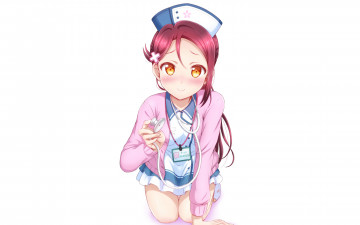 Картинка аниме love+live +school+idol+project девушка фон взгляд