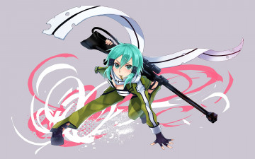 Картинка аниме sword+art+online девушка взгляд фон