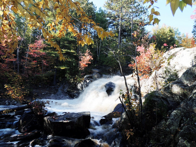 Обои картинки фото природа, водопады, осень