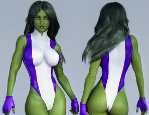 Картинка 3д+графика существа+ creatures девушка взгляд фон