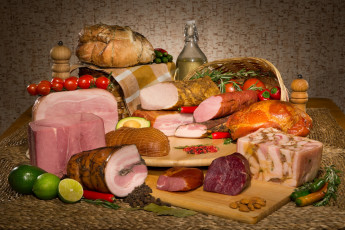 Картинка еда натюрморт колбаса