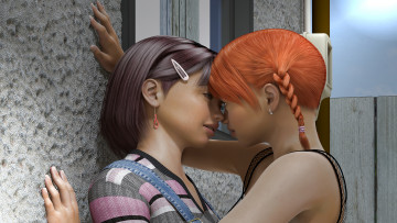 Картинка 3д+графика люди+ people фон взгляд девушки