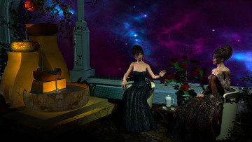 Картинка 3д+графика люди+ people фон взгляд девушки