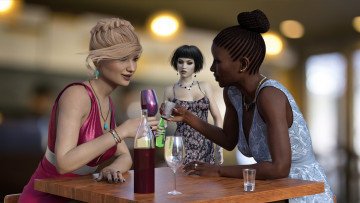 Картинка 3д+графика люди+ people фон взгляд девушки