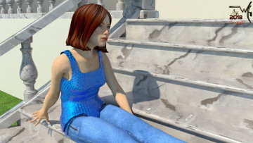 Картинка 3д+графика люди+ people фон взгляд девушка