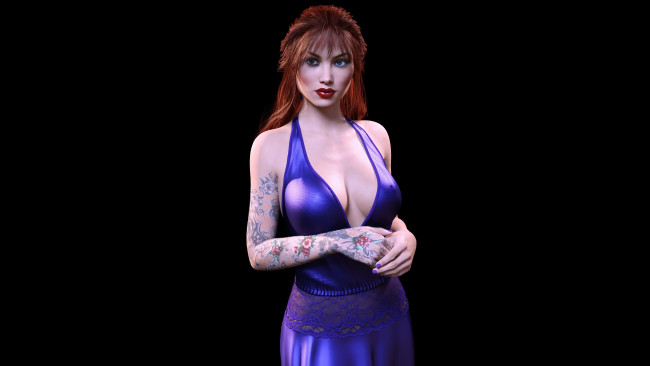 Обои картинки фото 3д графика, люди , people, девушка, взгляд, фон