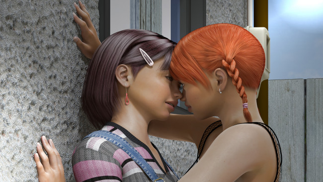 Обои картинки фото 3д графика, люди , people, фон, взгляд, девушки