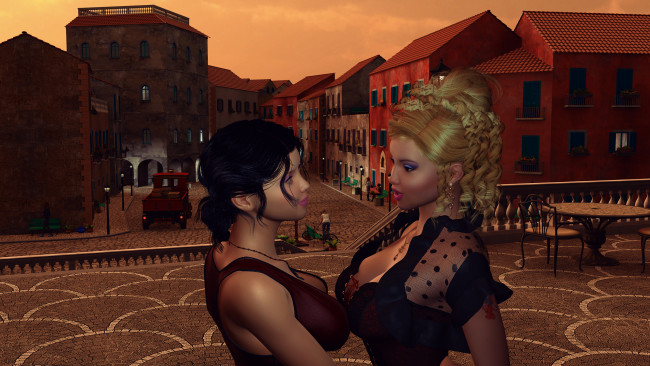 Обои картинки фото 3д графика, люди , people, взгляд, девушка, фон