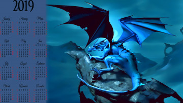 Картинка календари фэнтези утес дракон гора скала