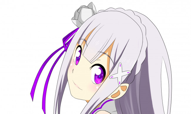 Обои картинки фото аниме, re,  zero kara hajimeru isekai seikatsu, девушка, взгляд, фон