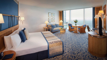 Картинка интерьер спальня кровать светильники