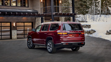 Картинка автомобили jeep 2022 wagoneer вторая серия premium загородный дом зима джип