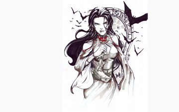 Картинка рисованное комиксы девушка летучие мыши