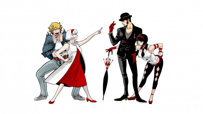 Обои картинки фото аниме, tiger and bunny, тигр, и, кролик