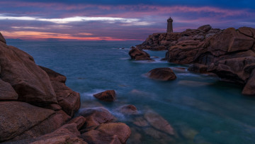 Картинка phare+de+men+ruz france природа маяки phare de men ruz